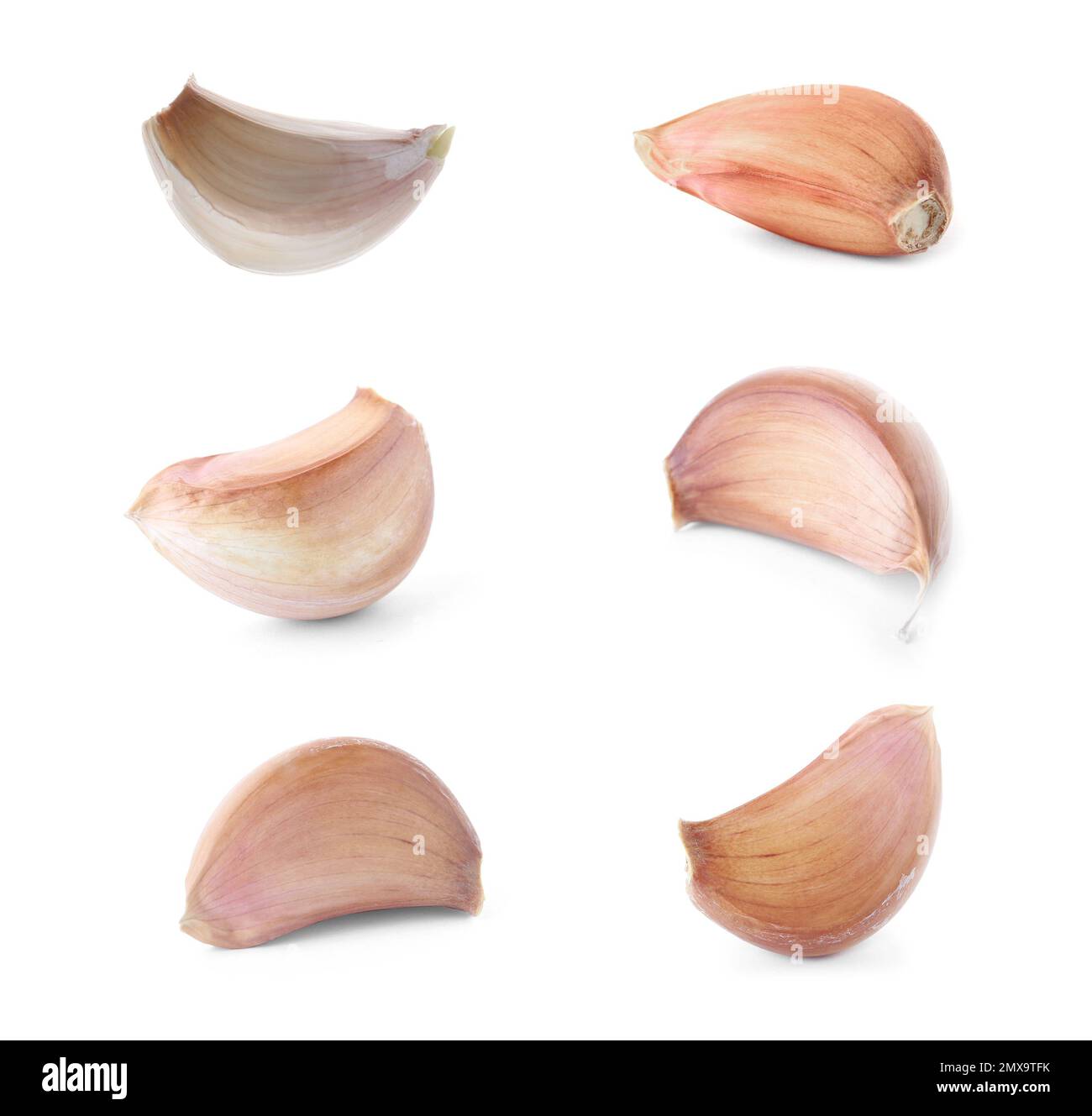 Set of unpeeled garlic cloves on white background Stock Photo Alamy