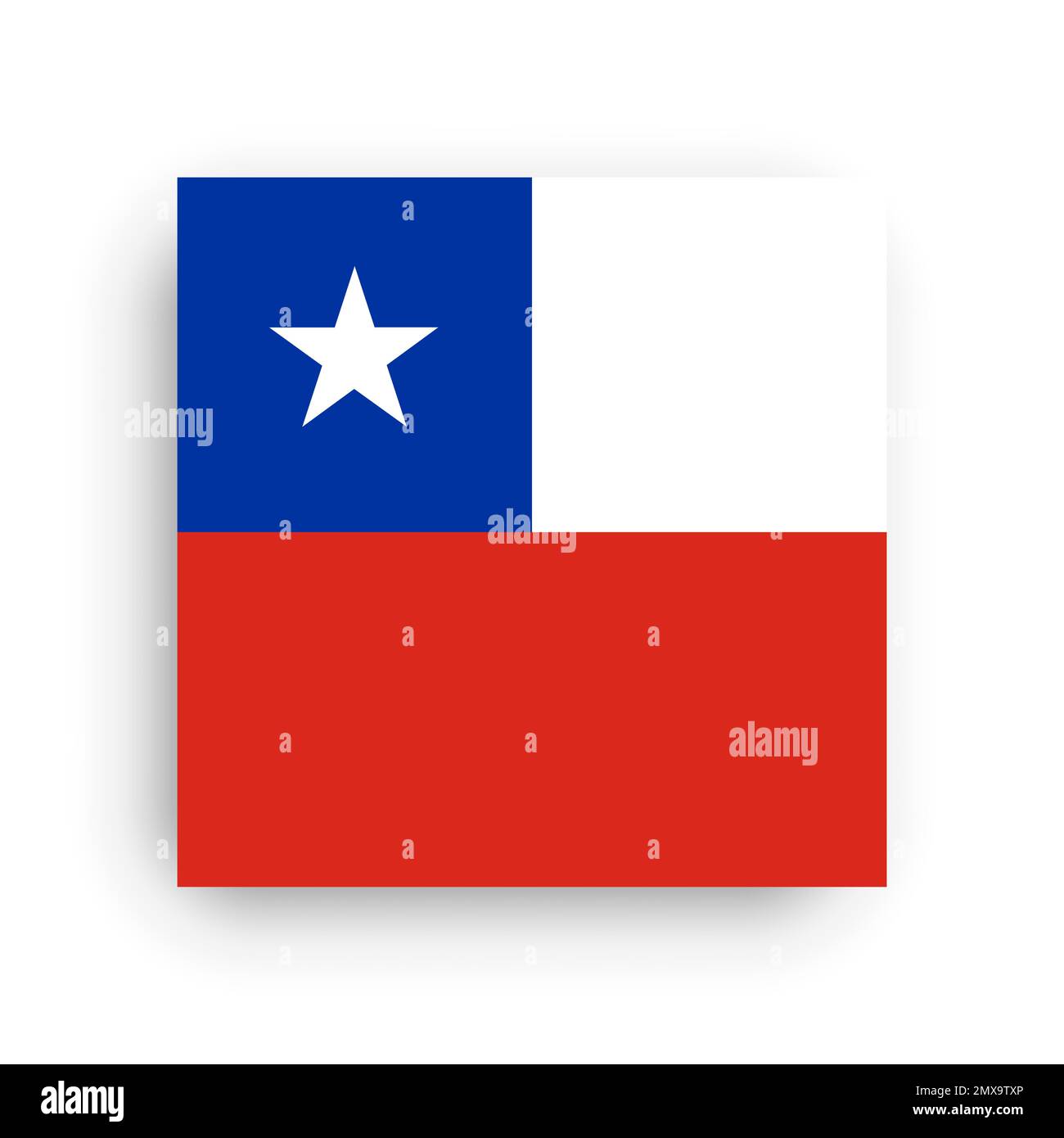Square vector flag of Chile Stock Vector