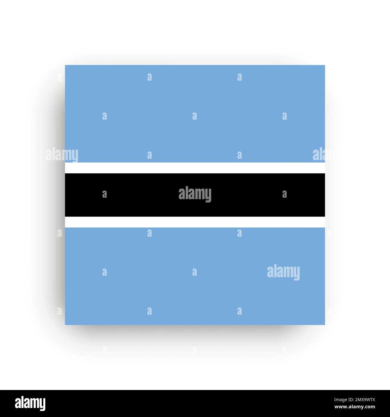 Square vector flag of Botswana Stock Vector