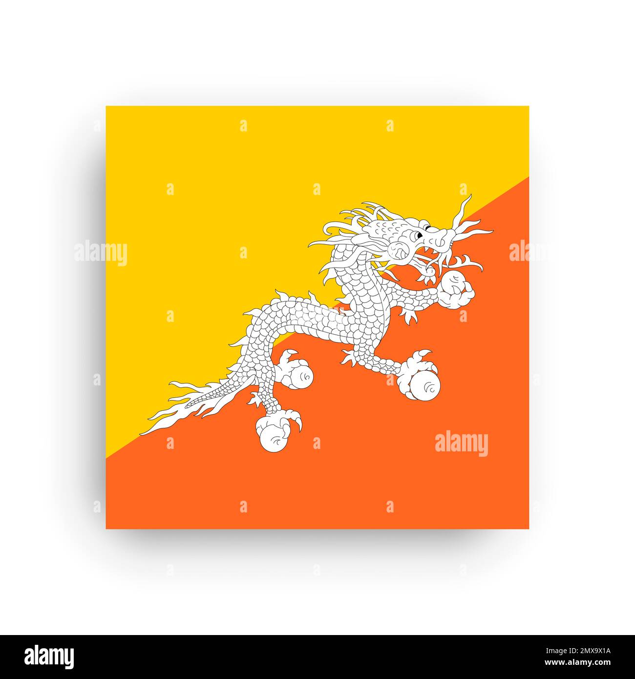 Square vector flag of Bhutan Stock Vector Image & Art Alamy