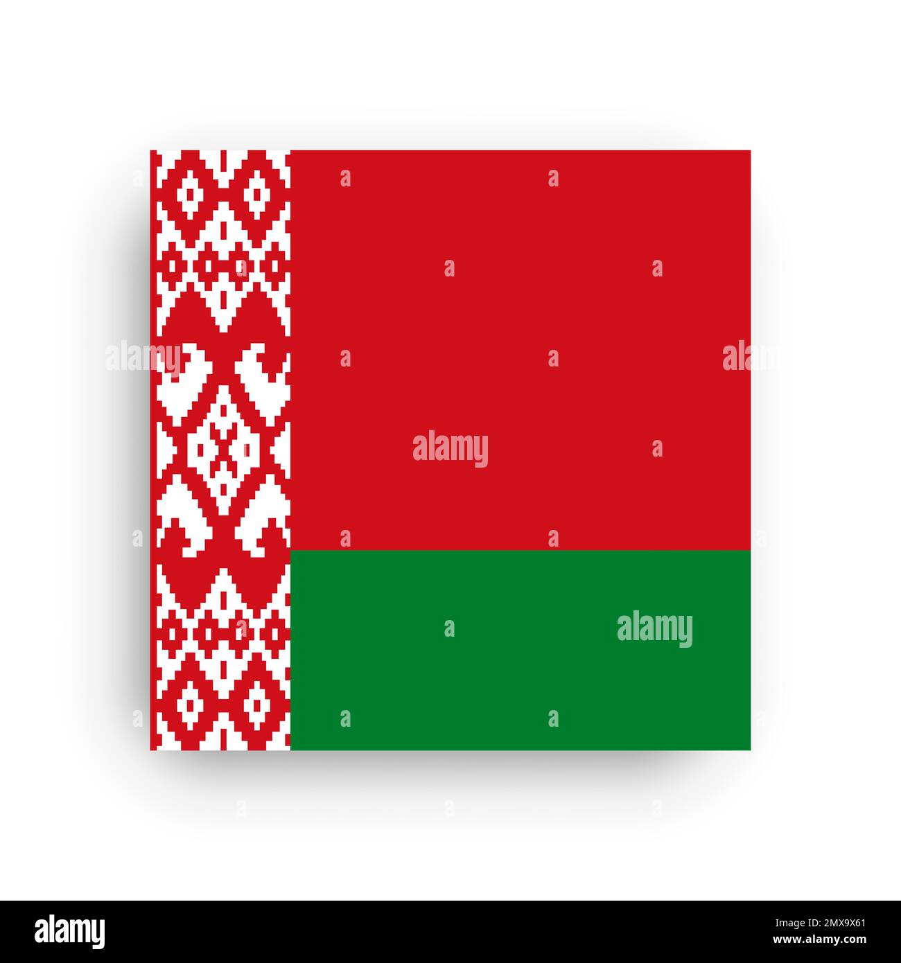 Square vector flag of Belarus Stock Vector