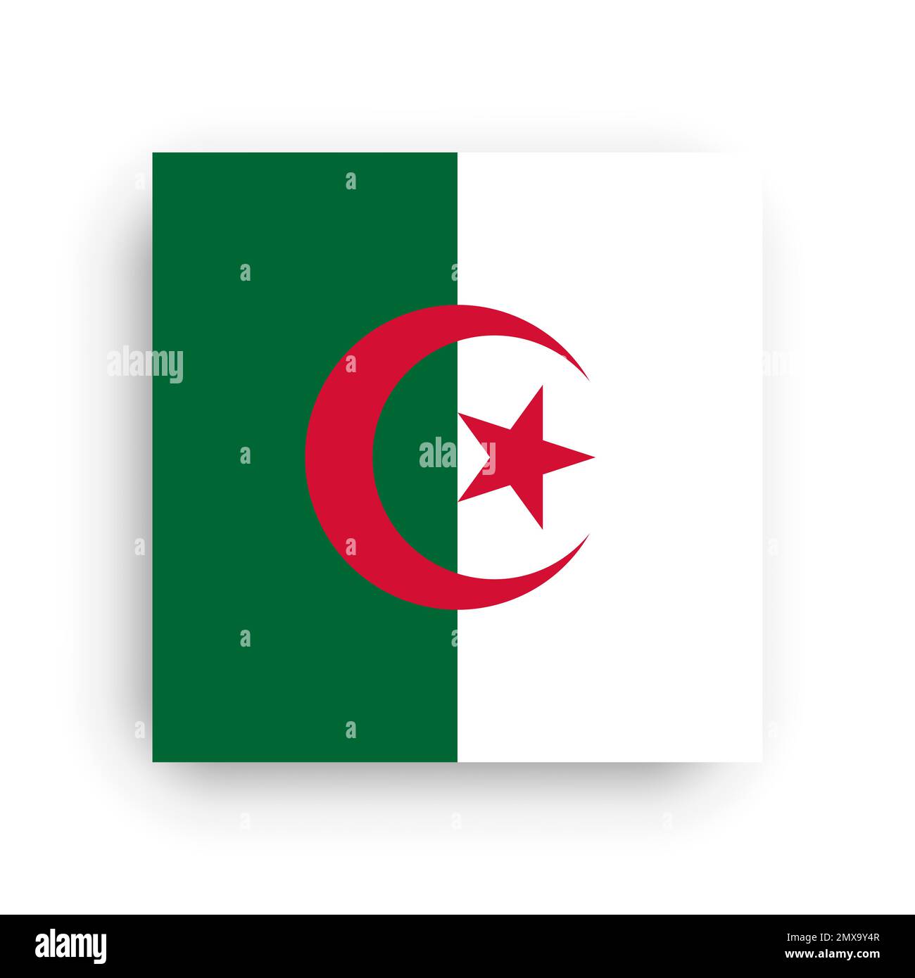 Square vector flag of Algeria Stock Vector
