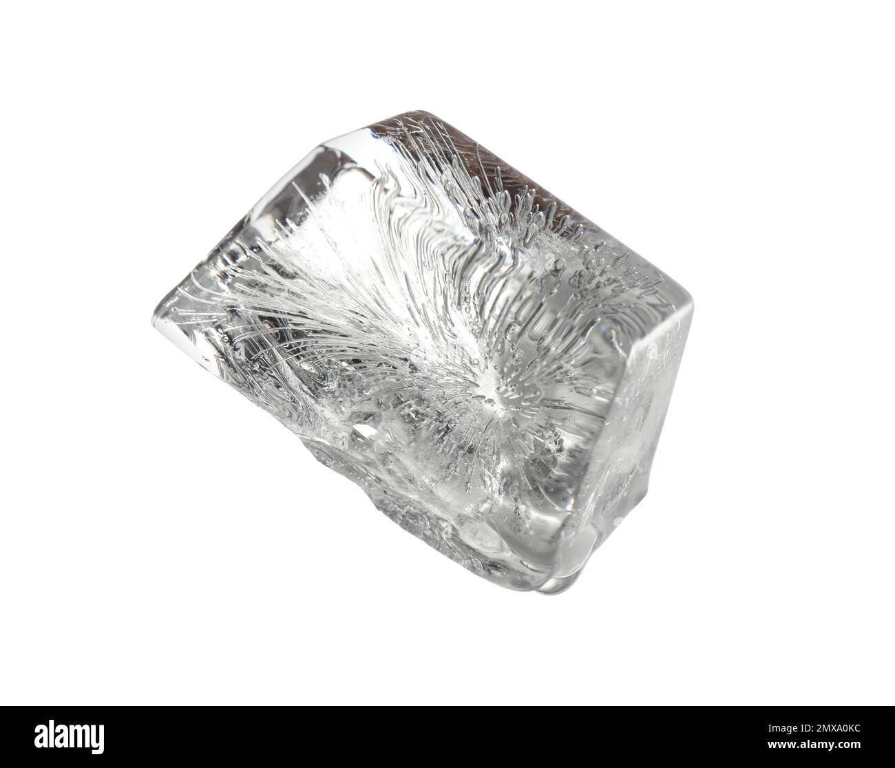 Crystal clear ice cube isolated on white Stock Photo - Alamy