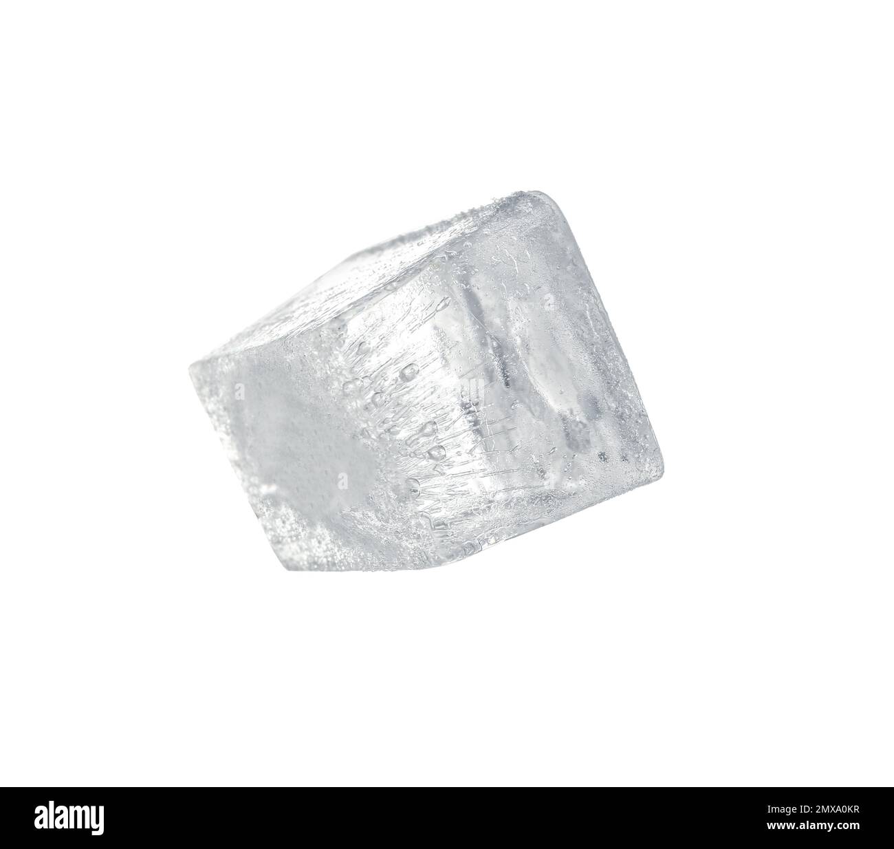 Crystal clear ice cube isolated on white Stock Photo - Alamy