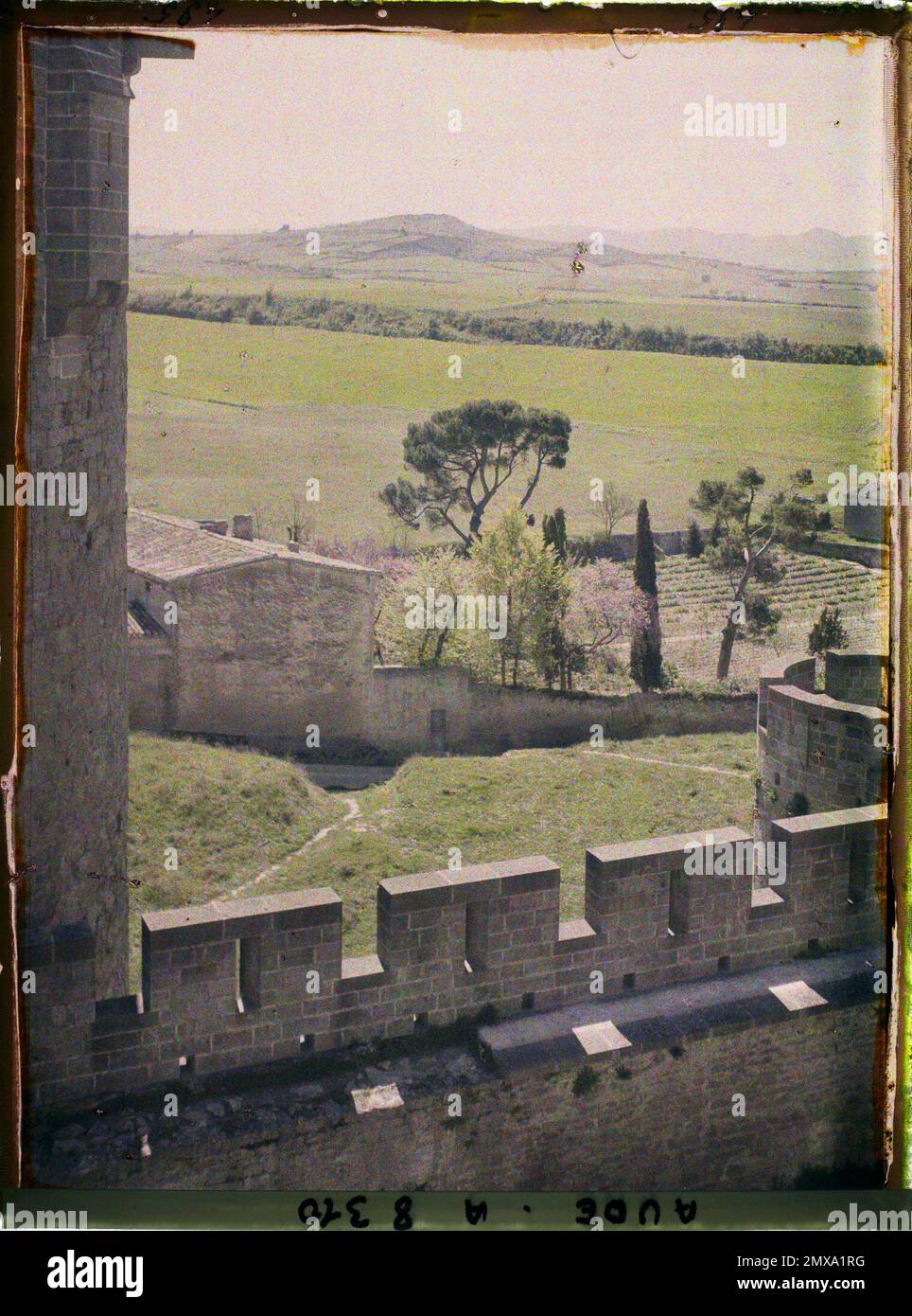 Carcassonne, France The campaign seen through the ramparts (east ...
