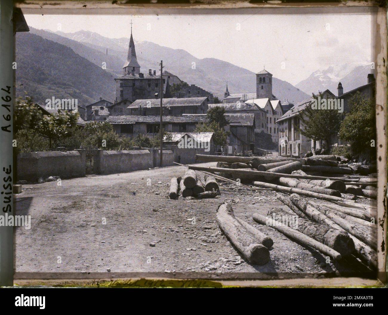 Visp Images Visp, Swiss the village from the covered bridge , 1912 - Switzerland ...