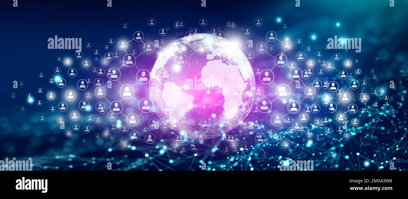 World business, People and Network connection concept. Global ...