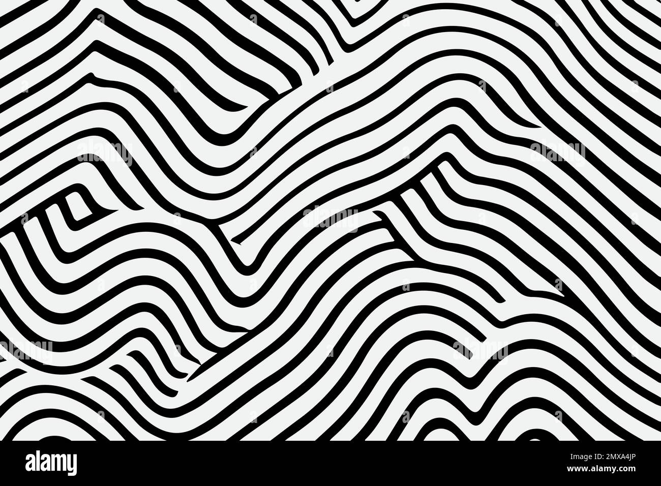Seamless pattern with hand drawn wavy lines, editable EPS vector format Stock Vector
