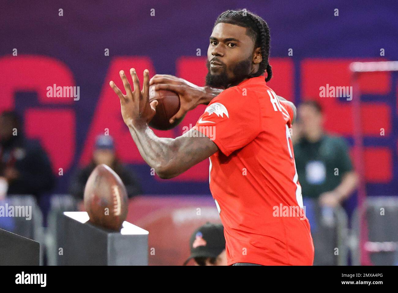 AFC quarterback Tyler Huntley (2) of the Baltimore Ravens competes in