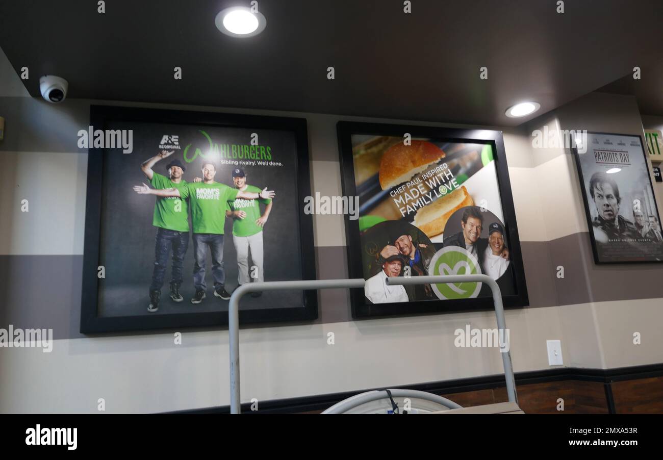 Los Angeles, California, USA 1st February 2023 A general view of atmosphere of Wahlburgers Restaurant on Hollywood Walk of Fame on February 1, 2023 in Los Angeles, California, USA. Photo by Barry King/Alamy Stock Photo Stock Photo