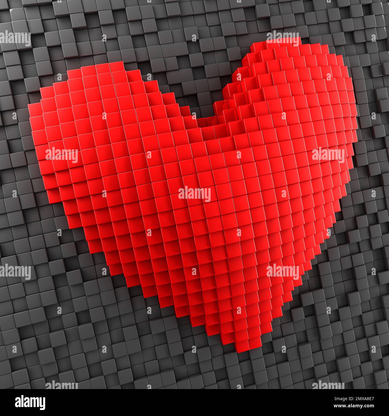 Red 3d heart abstract Stock Photo