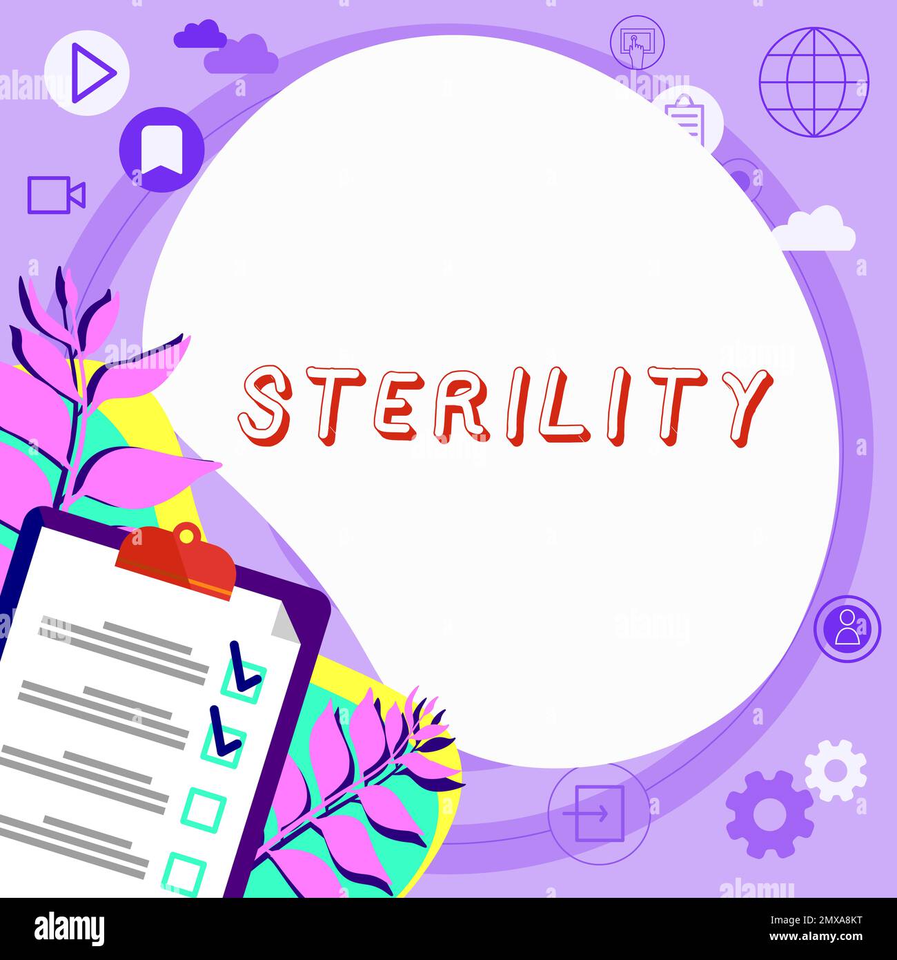Hand writing sign Sterility. Concept meaning a condition of being free
