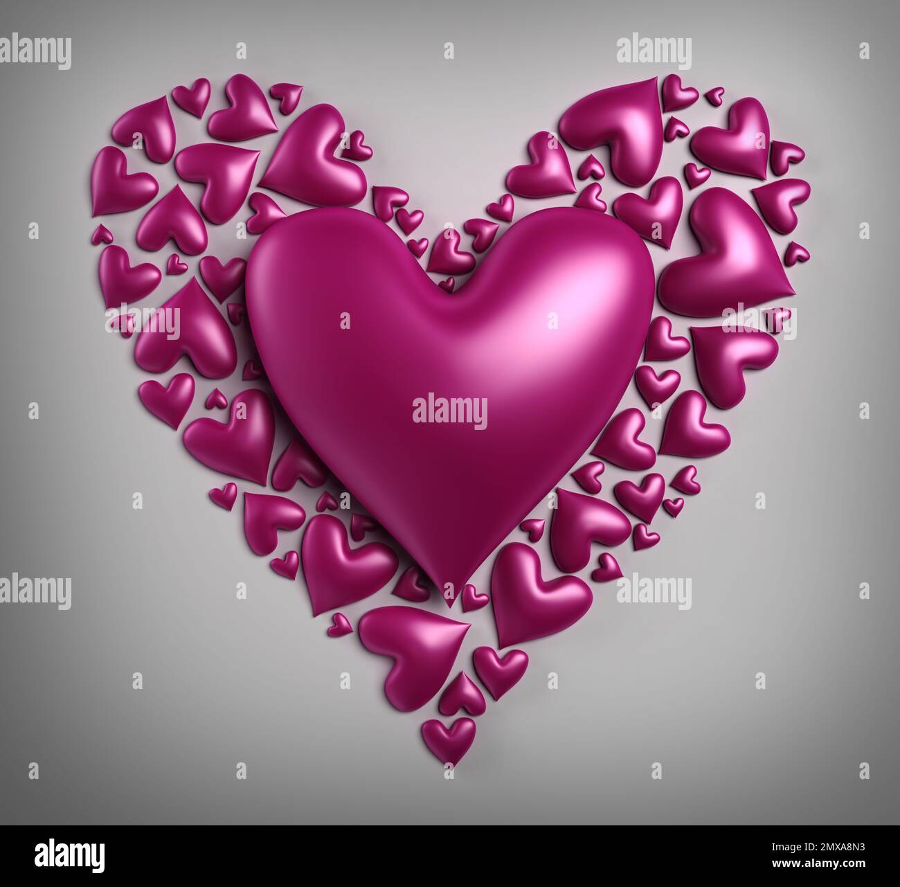Valentine's day hearts background - 3d render Stock Photo - Alamy