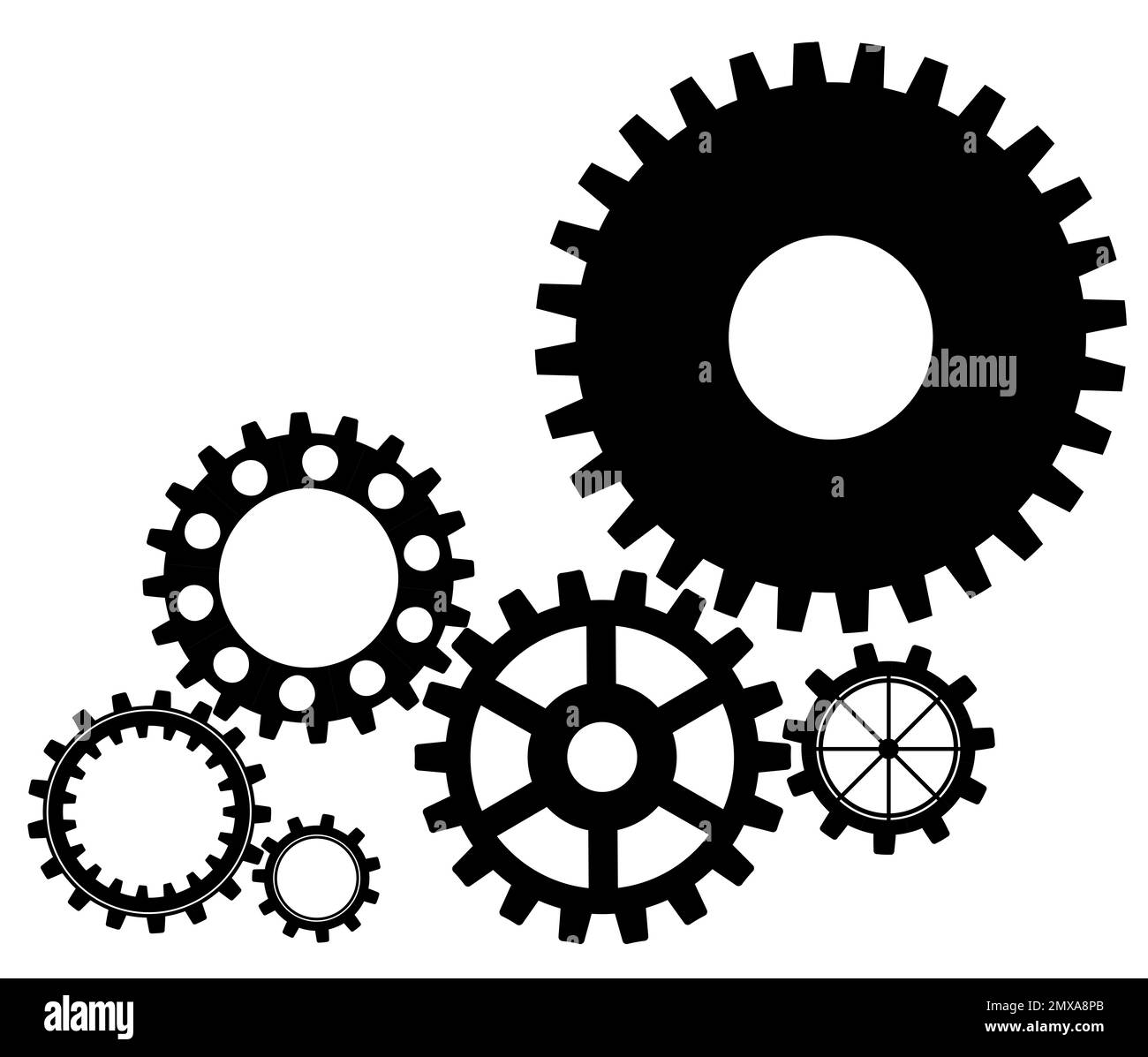 Illustration of gear mechanism on white background Stock Photo Alamy