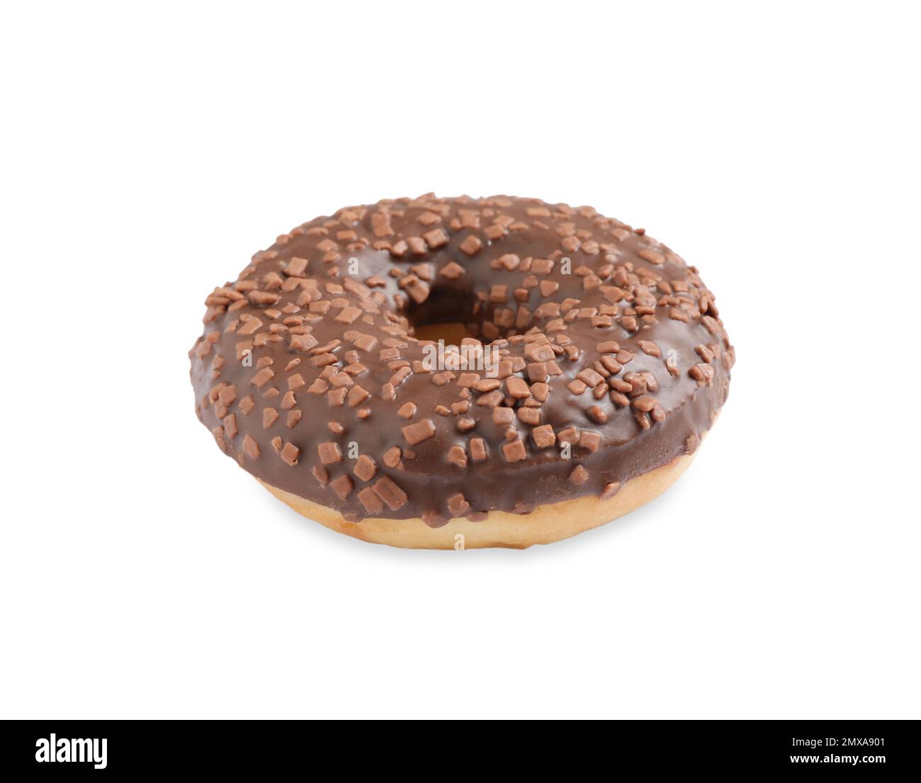 Sweet delicious glazed donut on white background Stock Photo - Alamy