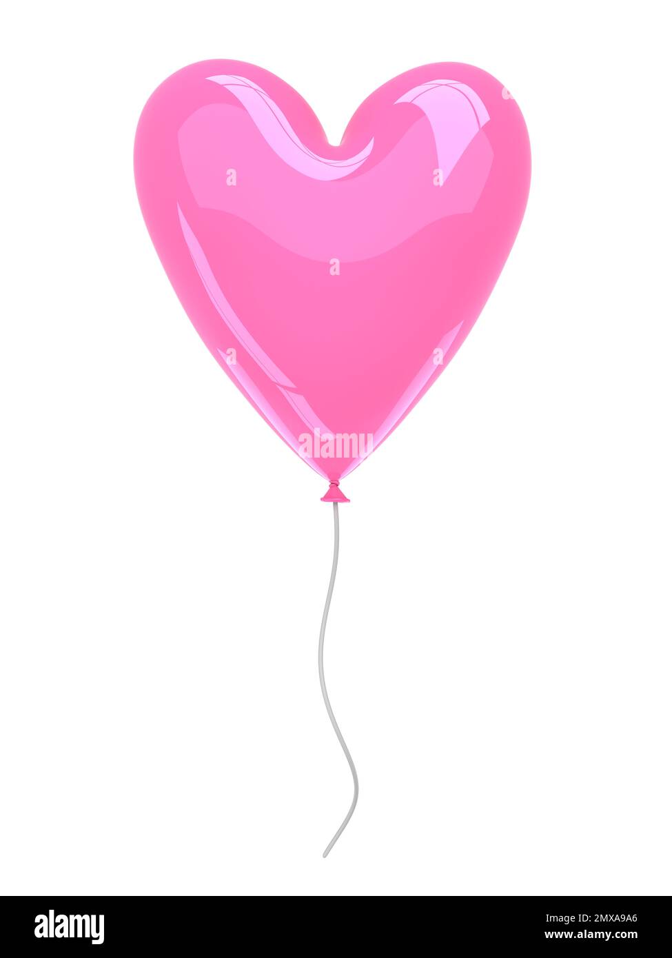 Pink balloon isolated on white - 3d render Stock Photo - Alamy