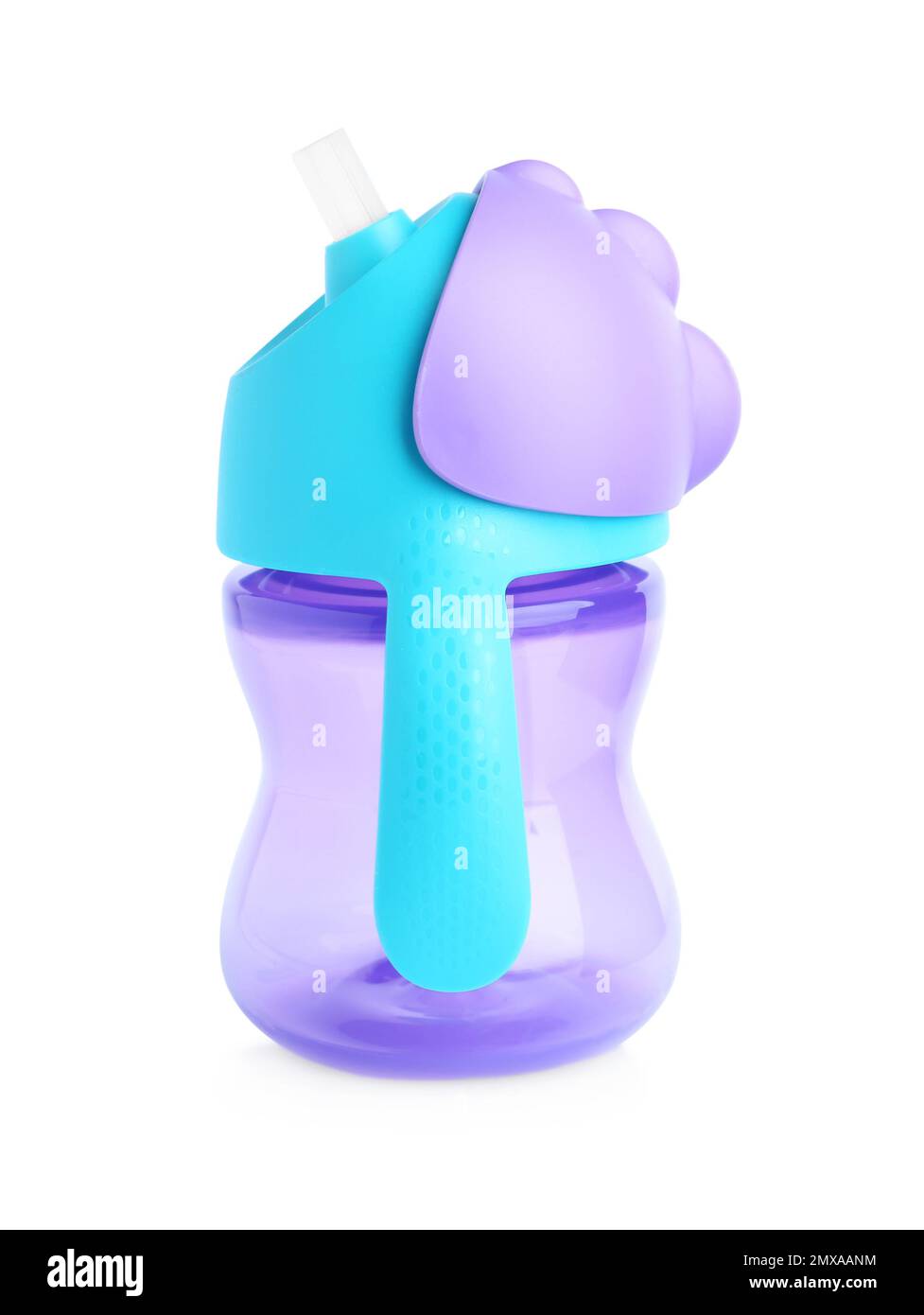 Colorful plastic baby bottle isolated on white Stock Photo Alamy