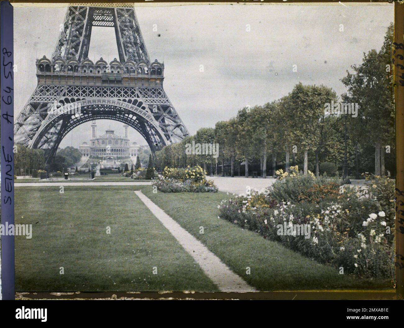 Paris (7th arr.), France Le Champ-de-Mars, the Eiffel Tower and the Trocadéro , Stock Photo