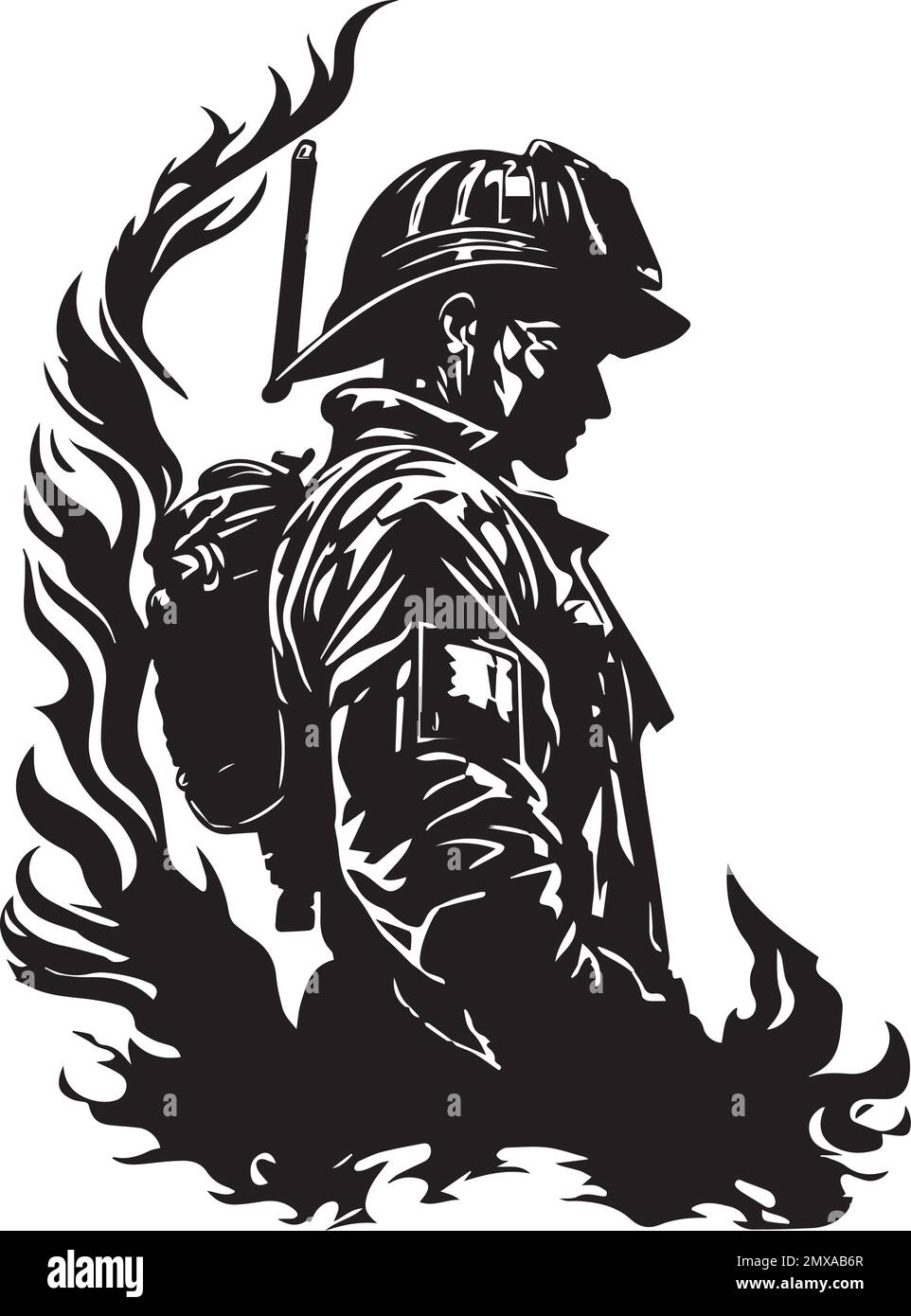 Vintage Firefighter Designs Set - Vector design 