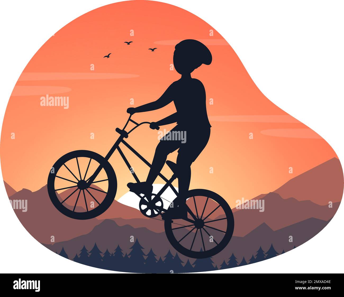 BMX Bicycle Sport Illustration with Young People Riding Bicycles for Web  Banner or Landing Page in Flat Cartoon Hand Drawing Background Template  Stock Vector Image & Art - Alamy