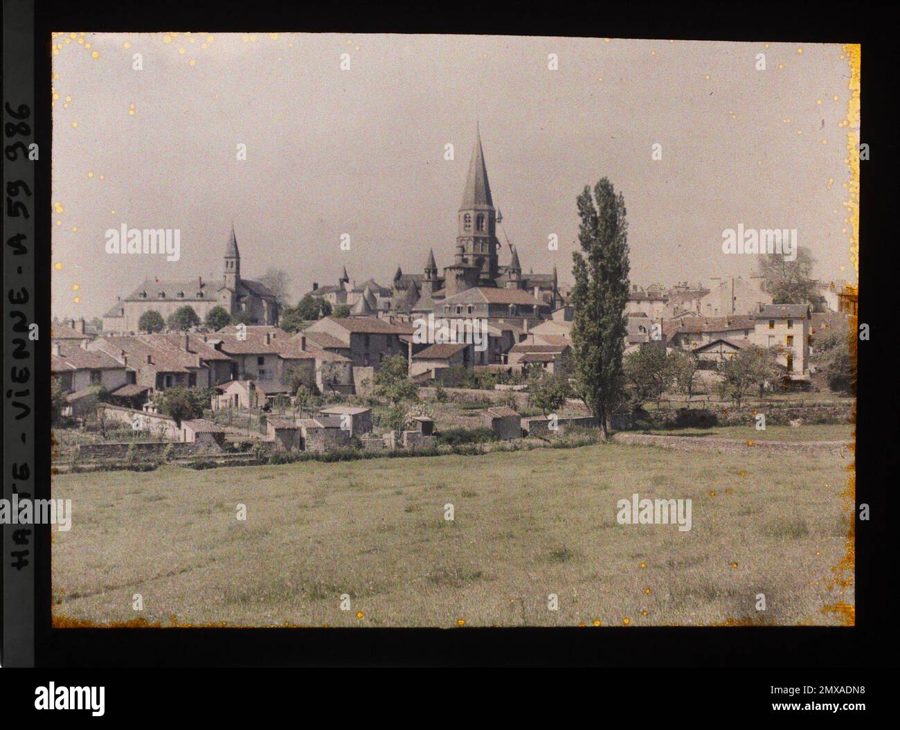 Le Dorat, France seen from the city with the SaintPierre collegiate