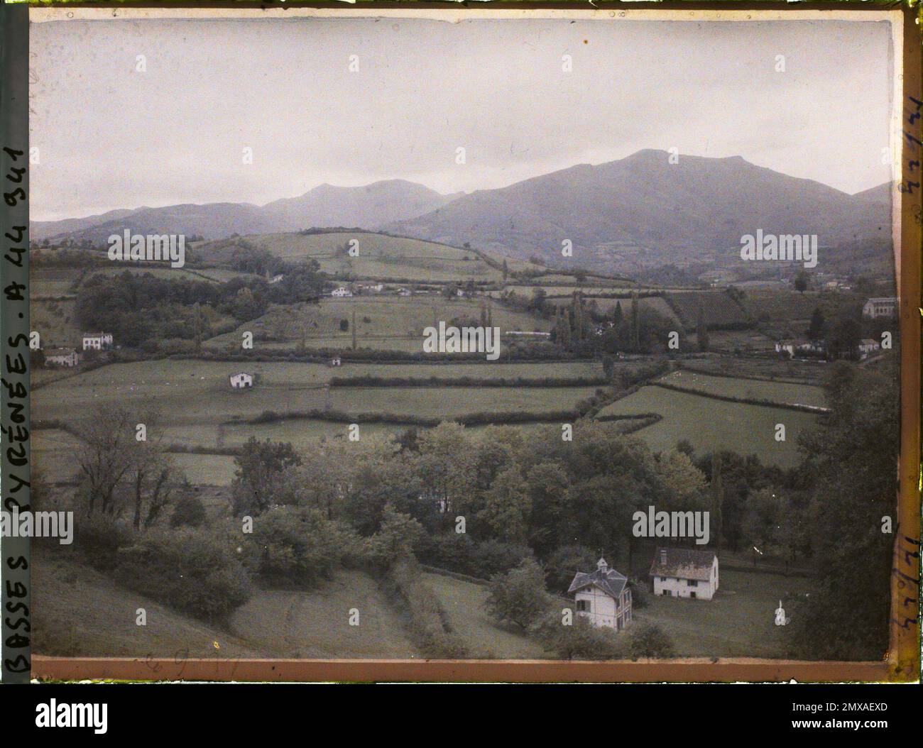 Saint-Jean-Pied-de-Port, France , 1924 - Aquitaine - Auguste Léon (French -  ﻿Saint-Jean-Pied-de-Port , France). Landscape, Mont , Mountain, Nature ,  Environment, France, St Jean Pied de Port, Panorama taken from the heights