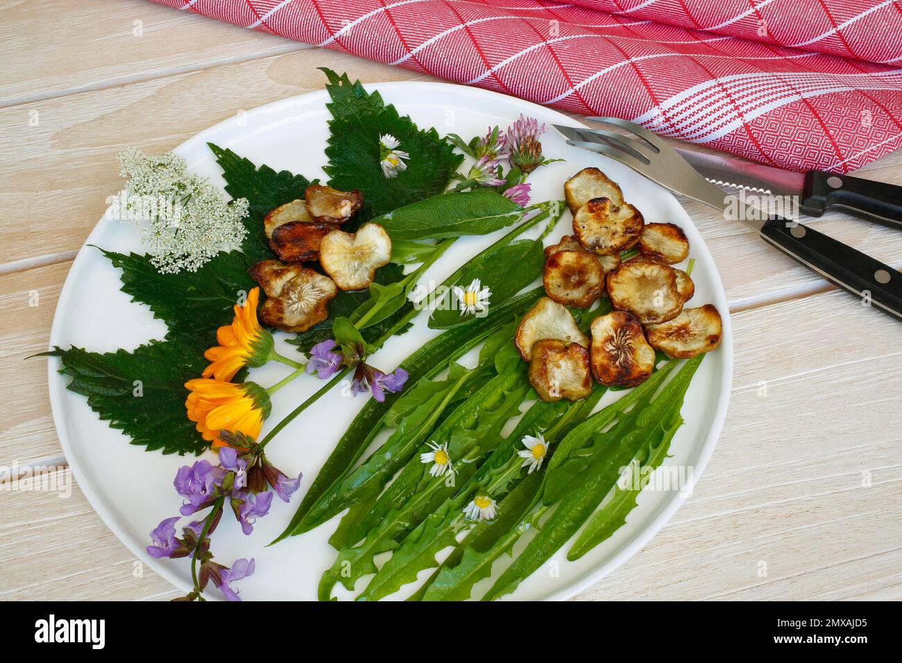 Baden cuisine, sauteed jerusalem artichoke (Helianthus tuberosus) on