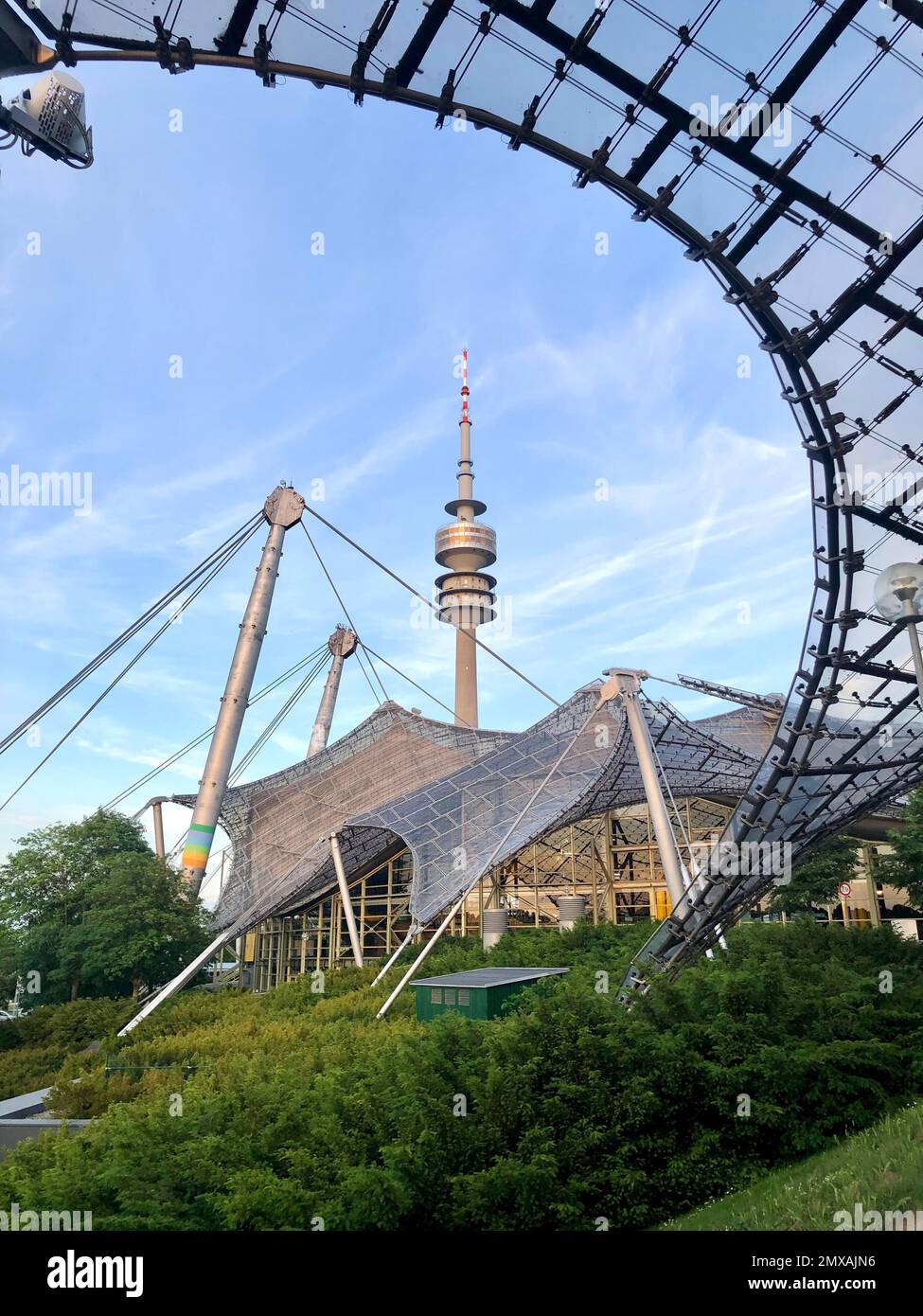 Olympic Tower and Olympic Stadium with Olympic Tent Roof, Olympic Park ...
