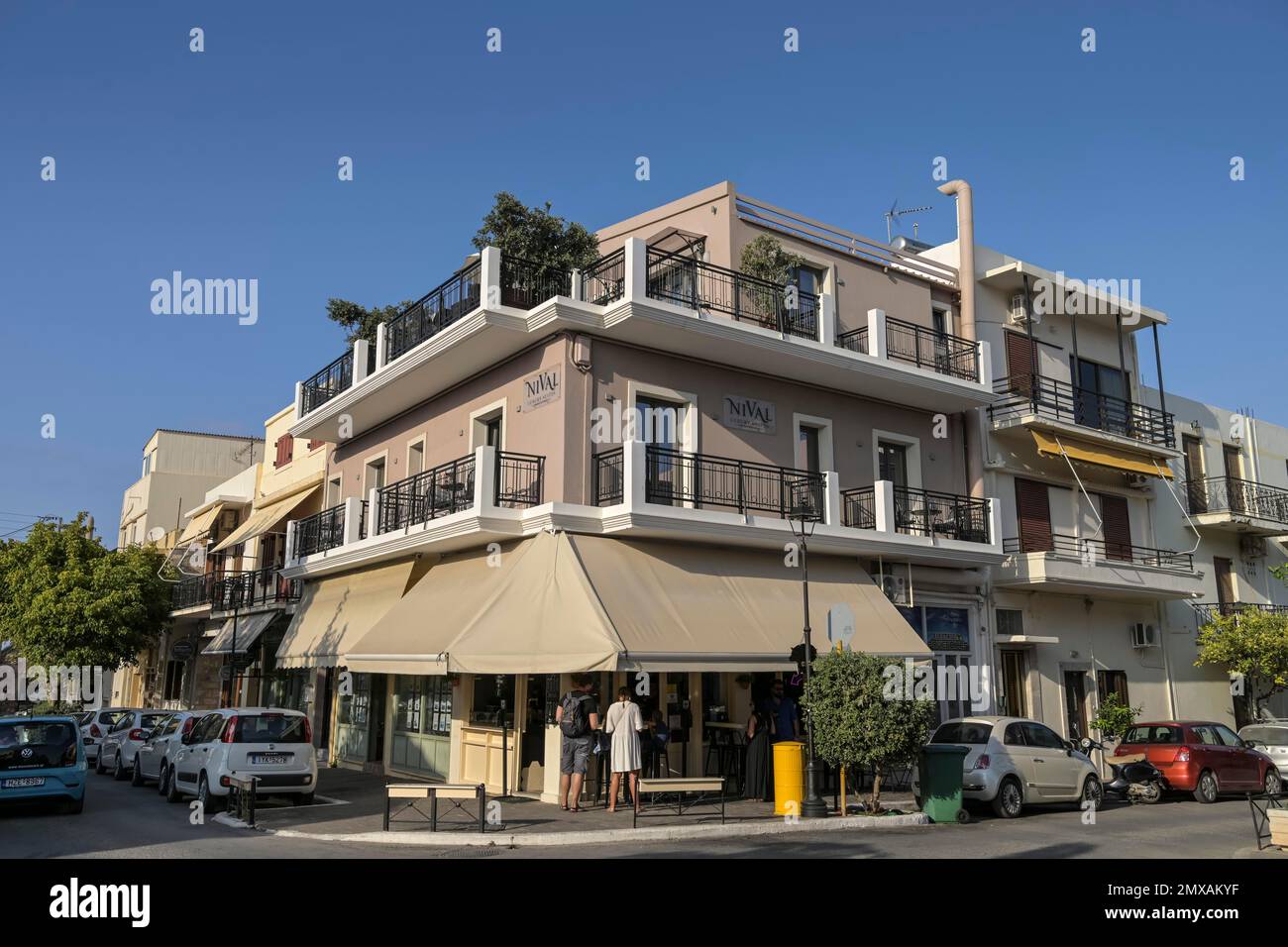 New construction, Splantzia quarter, Chania, Crete, Greece Stock Photo