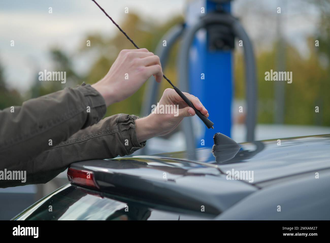 Dismantling, Antenna, Car Stock Photo