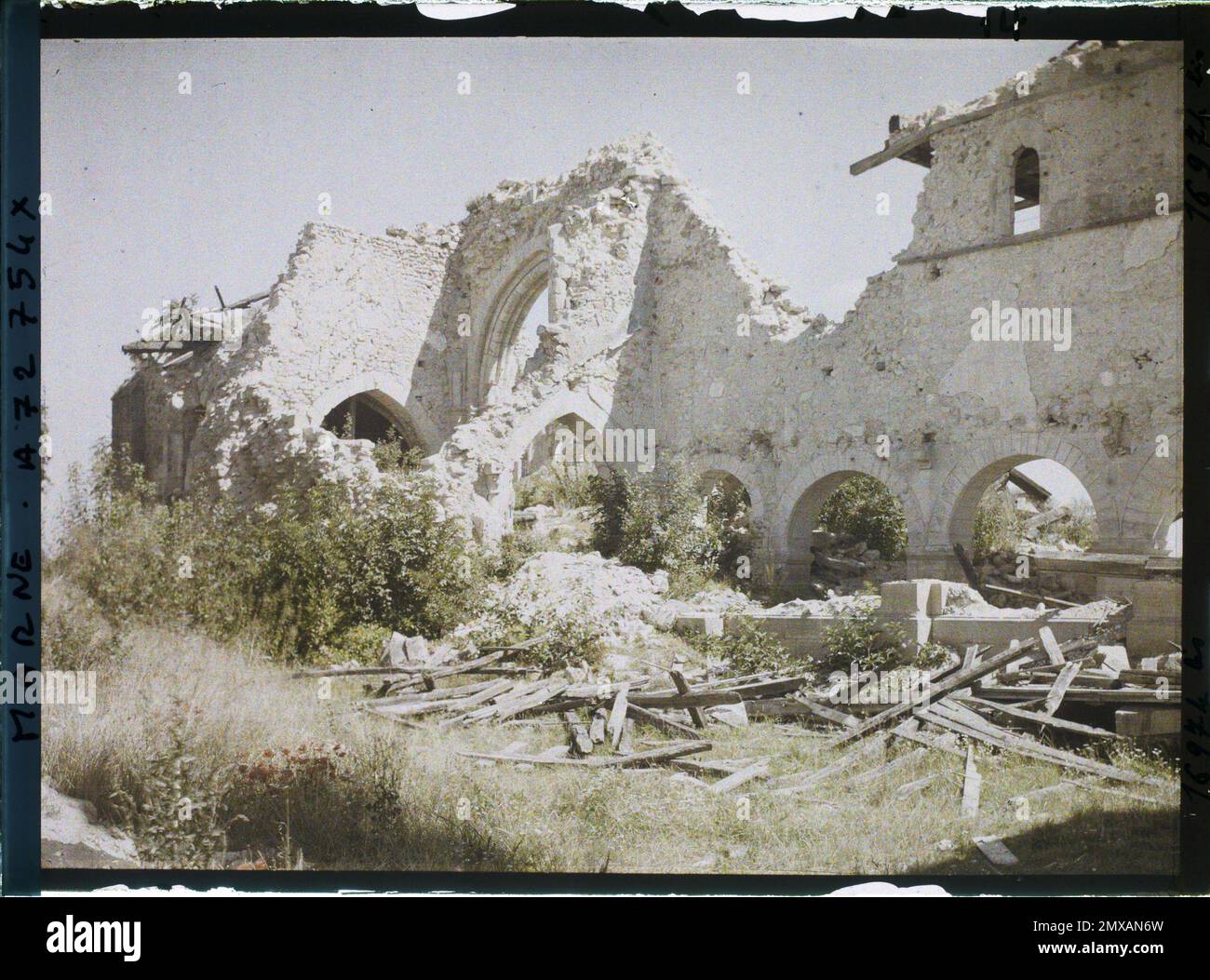 Beine, Marne, Champagne, France , 1919 - Devastated regions, Marne, Aisne - Fernand Cuville - (August) Stock Photo