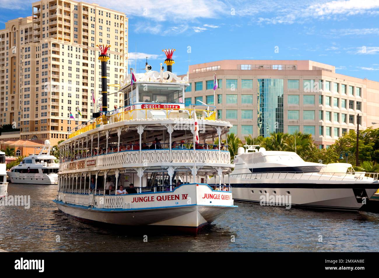 River Walk in front of Skyline, Fort Lauderdale, Florida/ Walk in front ...