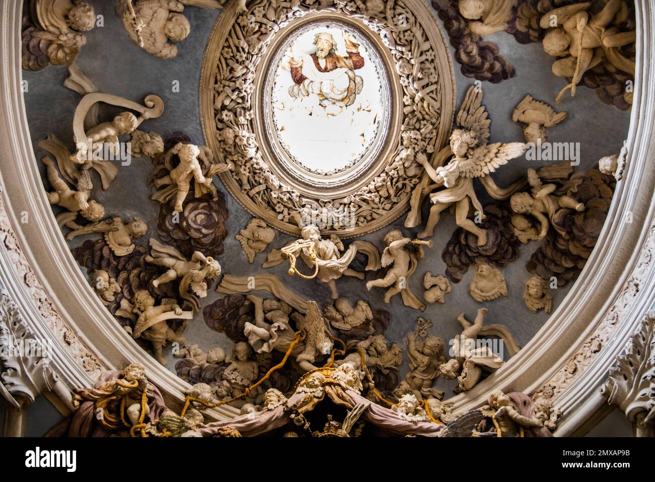 Baroque ceiling of San Domenico, Bitonto, Puglia, Bitonto, Puglia, Italy Stock Photo