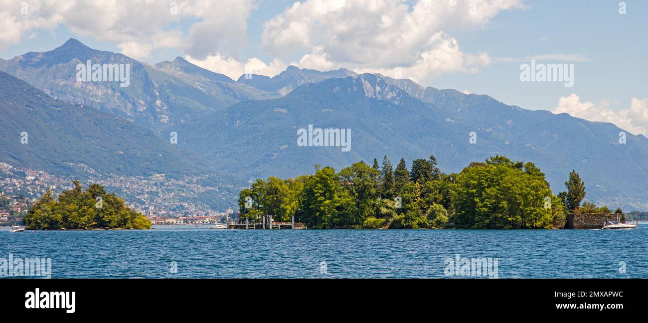 Subtropical Botanical Garden on the Brissago Islands in Lake Maggiore, Ticino, Switzerland, Brissago Islands, Ticino, Switzerland Stock Photo