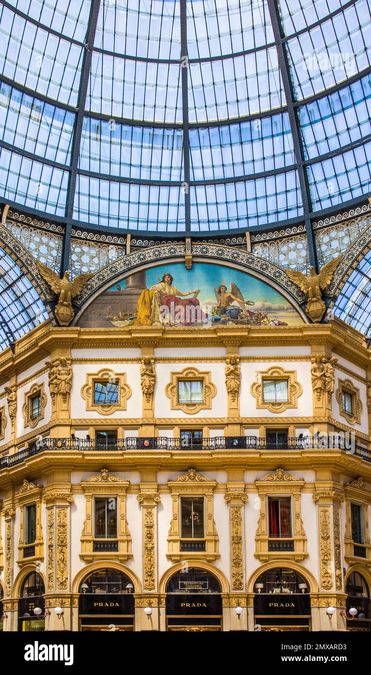 Galleria Vittorio Emanuele conorhynchos (1877) built, the salon of Milan, Lombardy, Italy, Milan, Lombardy, Italy Stock Photo