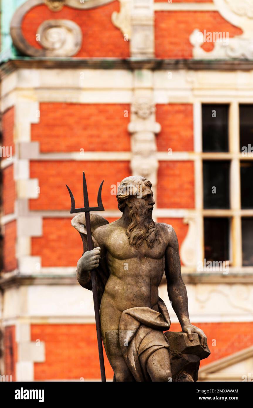 Statue of Neptune outside Borsen. Stock Photo