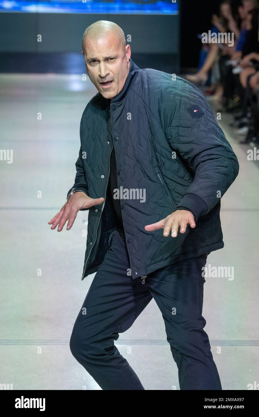New York, United States. 01st Feb, 2023. Nigel Barker walks the runway  wearing Tommy Hilfiger during the Seventh Annual Blue Jacket Fashion Show  at Moonlight Studios in New York City. Credit: SOPA