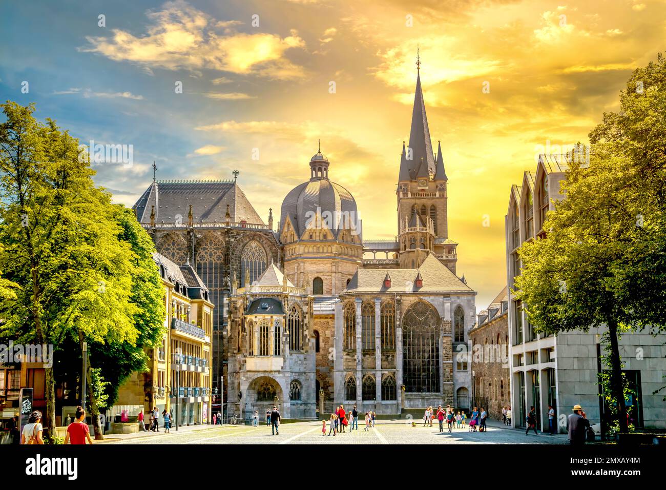Old city of Aachen, Germany Stock Photo Alamy