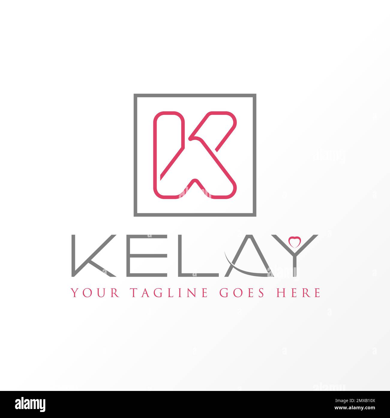 Simple Letter or word K line font with triangle image graphic icon logo