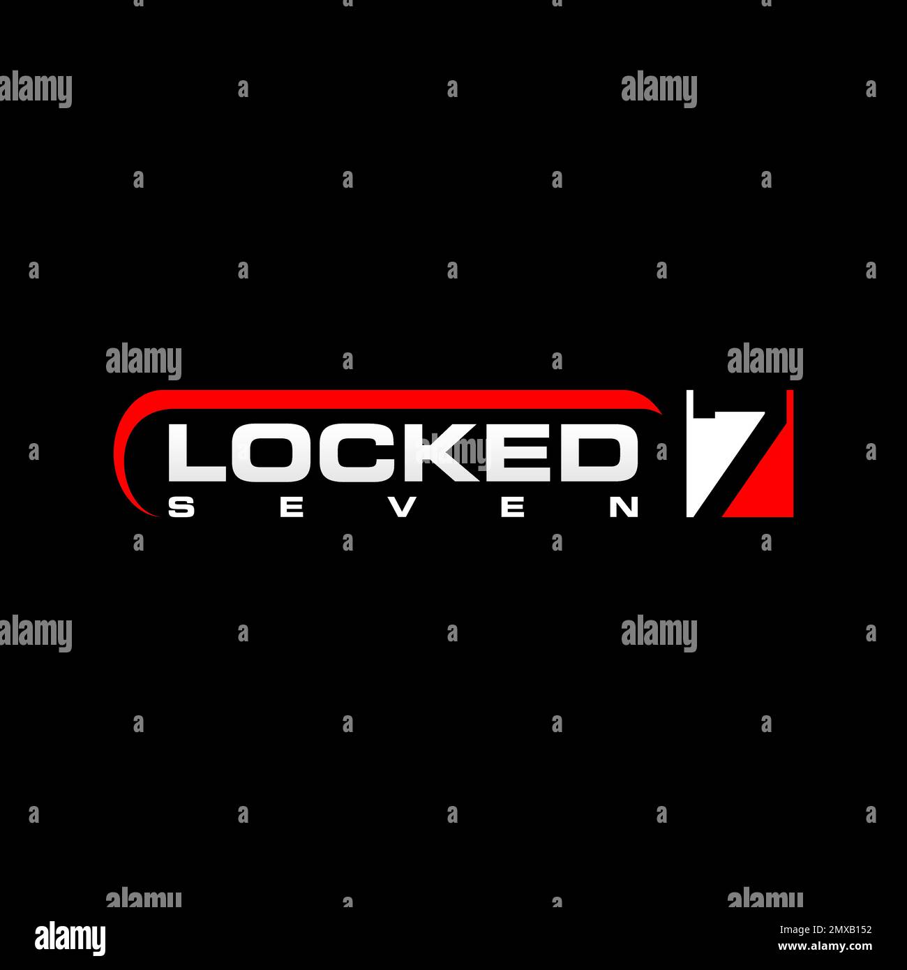 letter or Writing LOCKED 7 with negarive space image graphic icon logo design abstract concept vector stock related to the logotype or initial Stock Vector