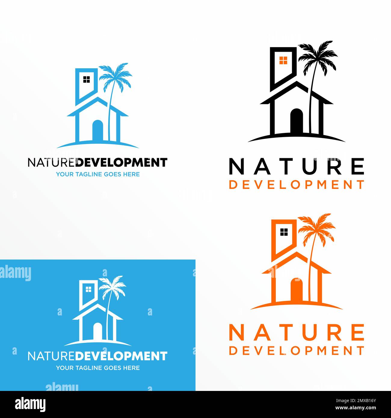simple-and-unique-line-home-or-house-with-coconut-tree-image-graphic