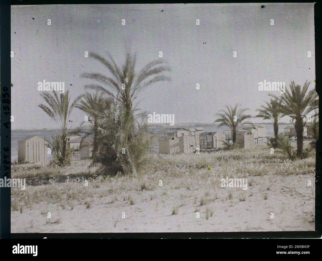 Ismaïlia, Egypt, Africa Bains by Lake Timsah , 1918 - Near East, Egypt, Palestine, Cyprus - Paul Castelnau (photographic section of the armies) - (January 9 -October 6) Stock Photo