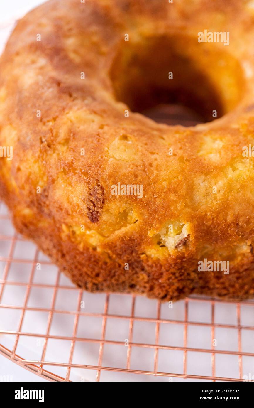 Apple bundt cake with caramel glaze Stock Photo Alamy