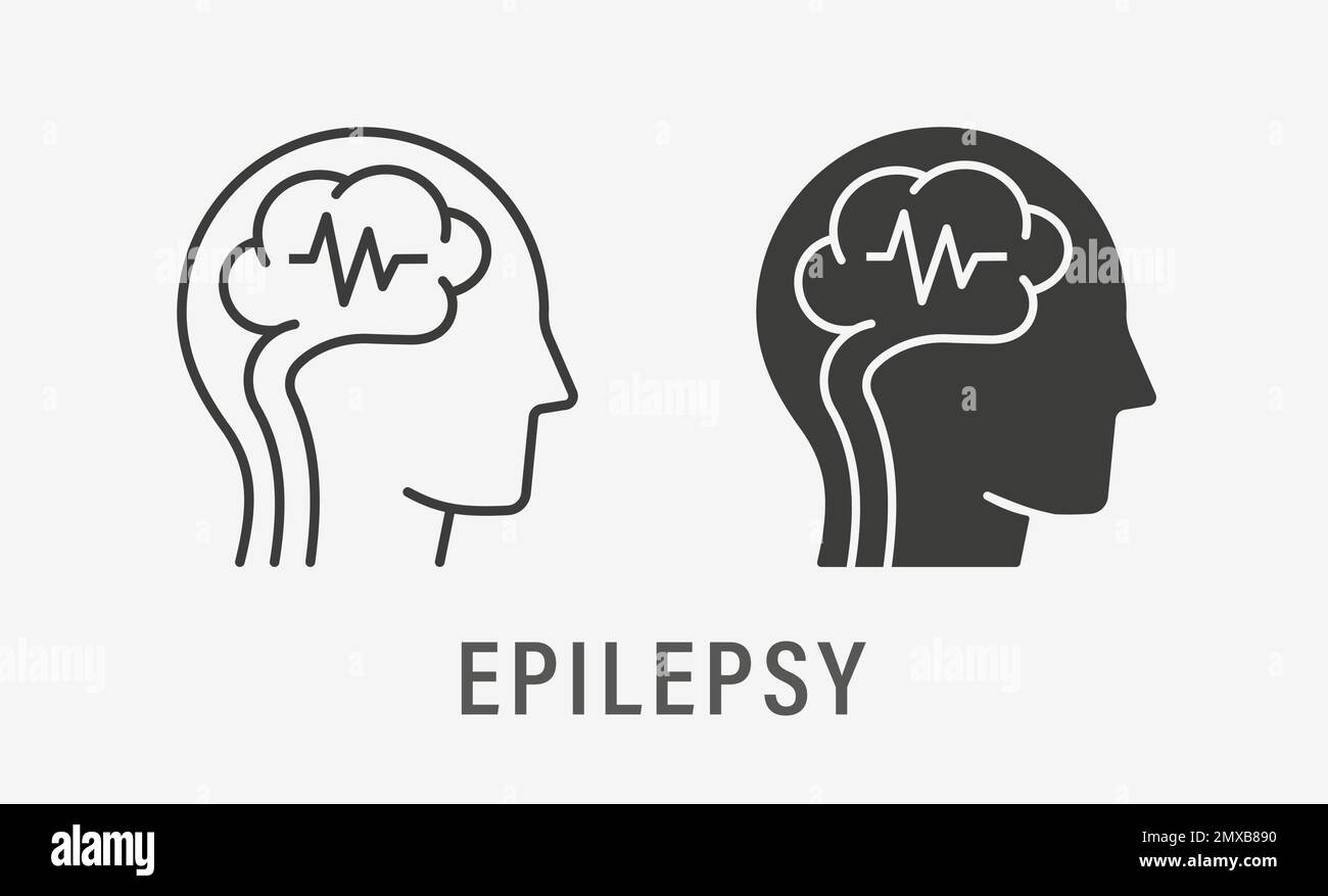 Epilepsy icons on white background. Vector illustration Stock Vector