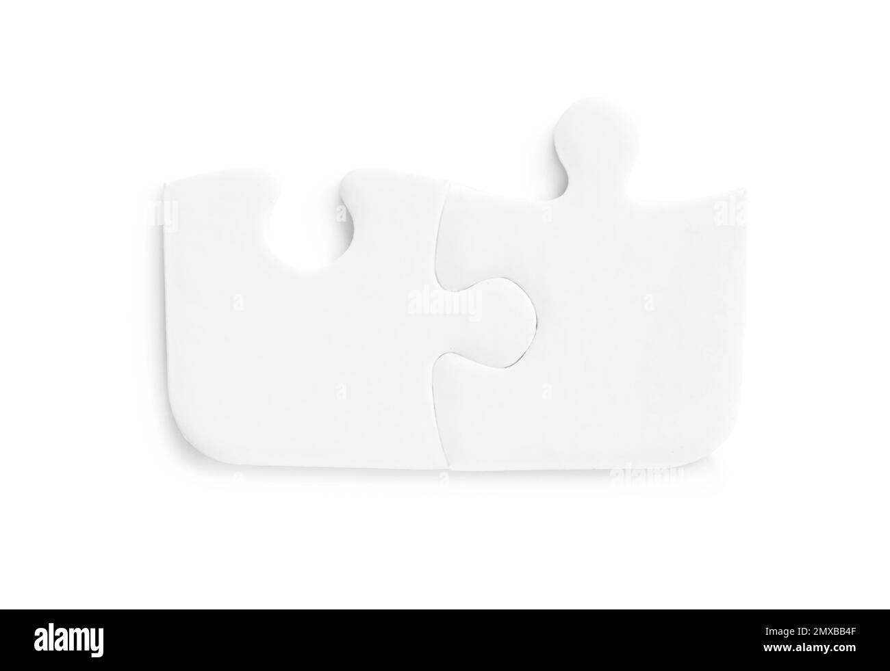 Blank puzzle pieces isolated on white, top view Stock Photo Alamy