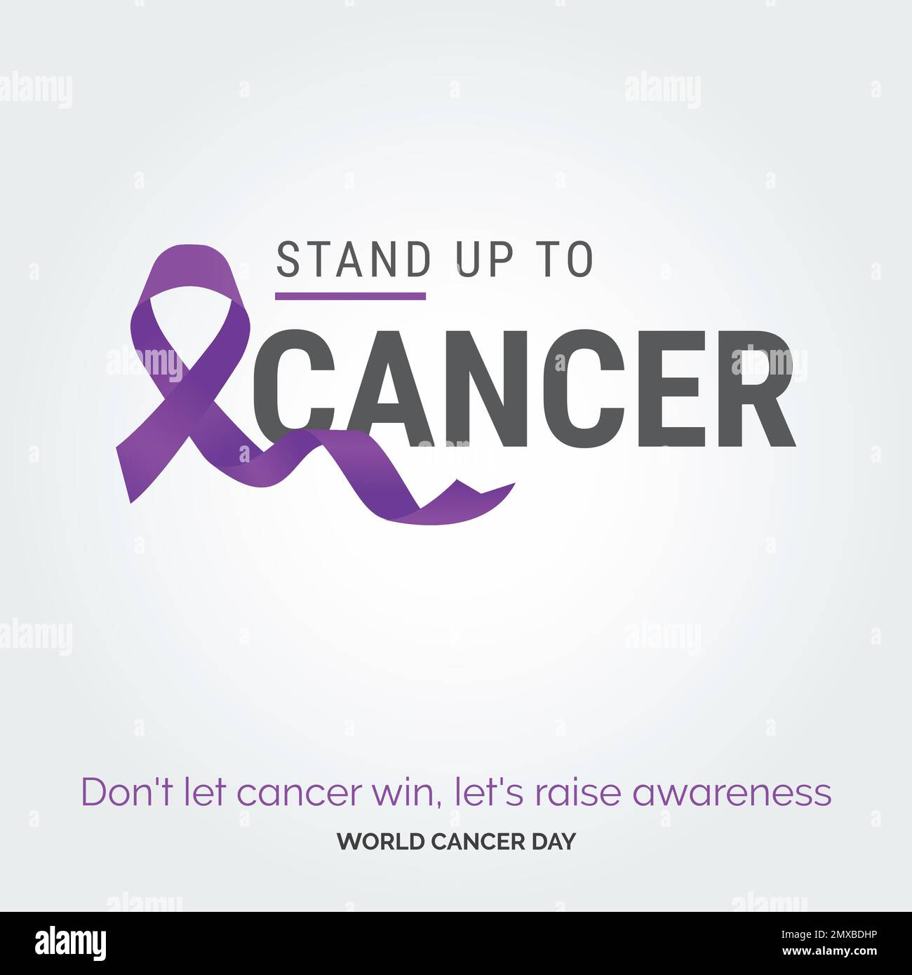 Stand up to cancer Ribbon Typography. don't let cancer win. let's raise