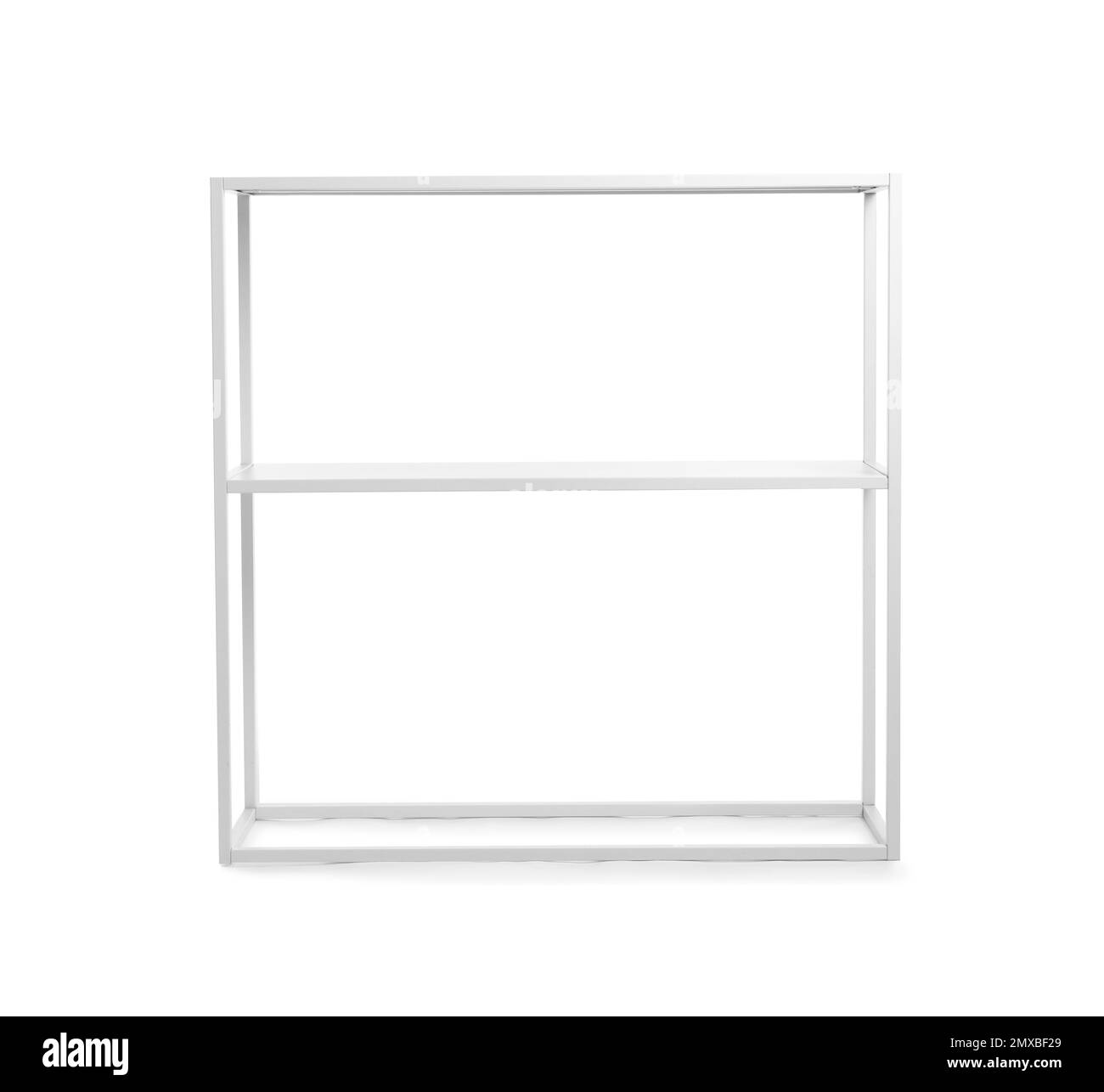 Empty modern shelving unit isolated on white Stock Photo Alamy