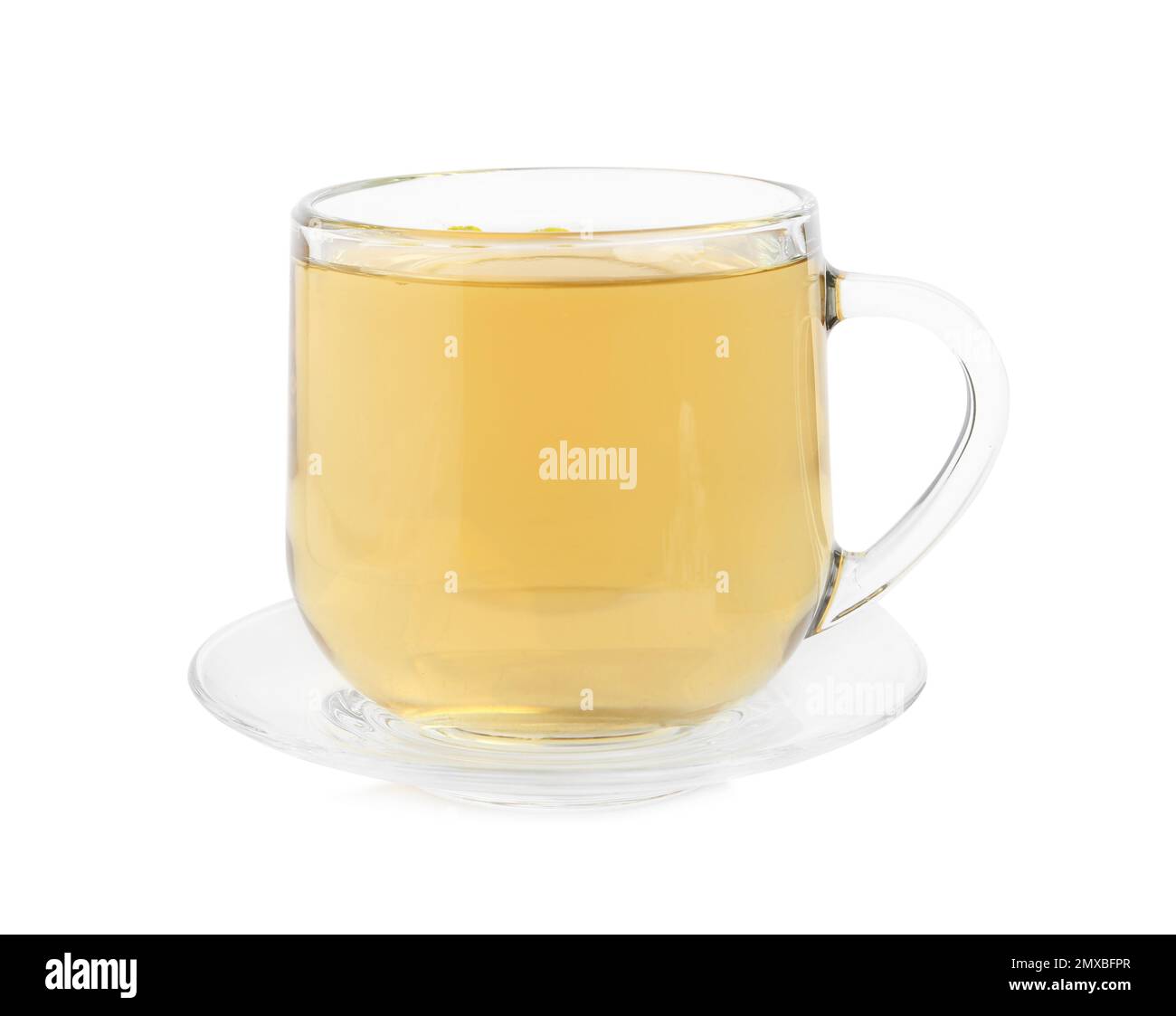 Delicious chamomile tea in glass cup isolated on white Stock Photo - Alamy