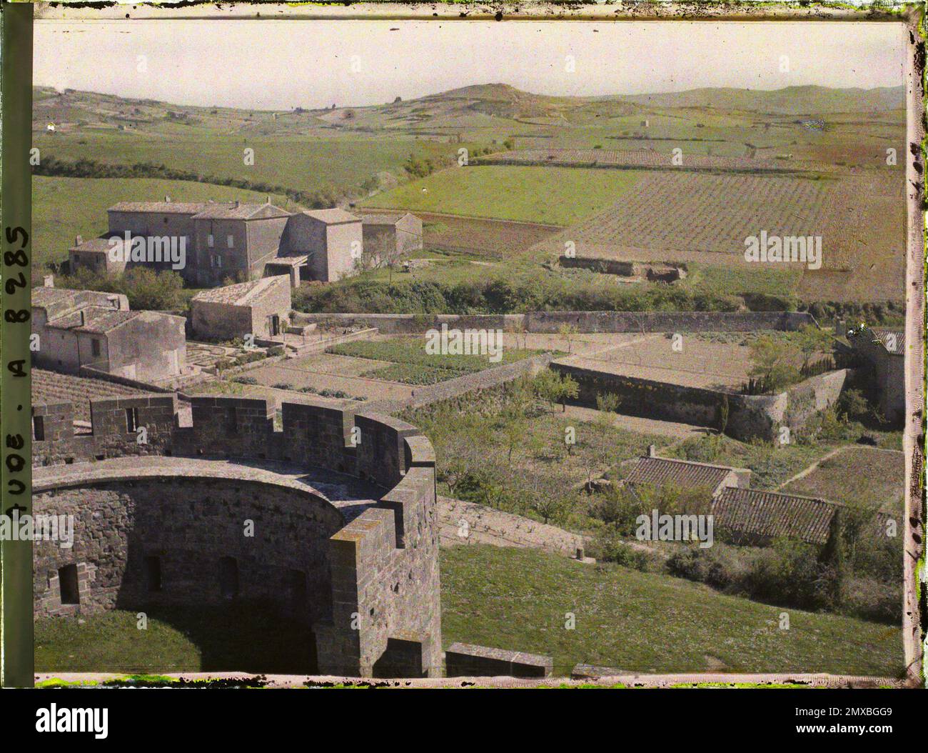 Carcassonne, France surrounding the city, seen taken from the enclosure