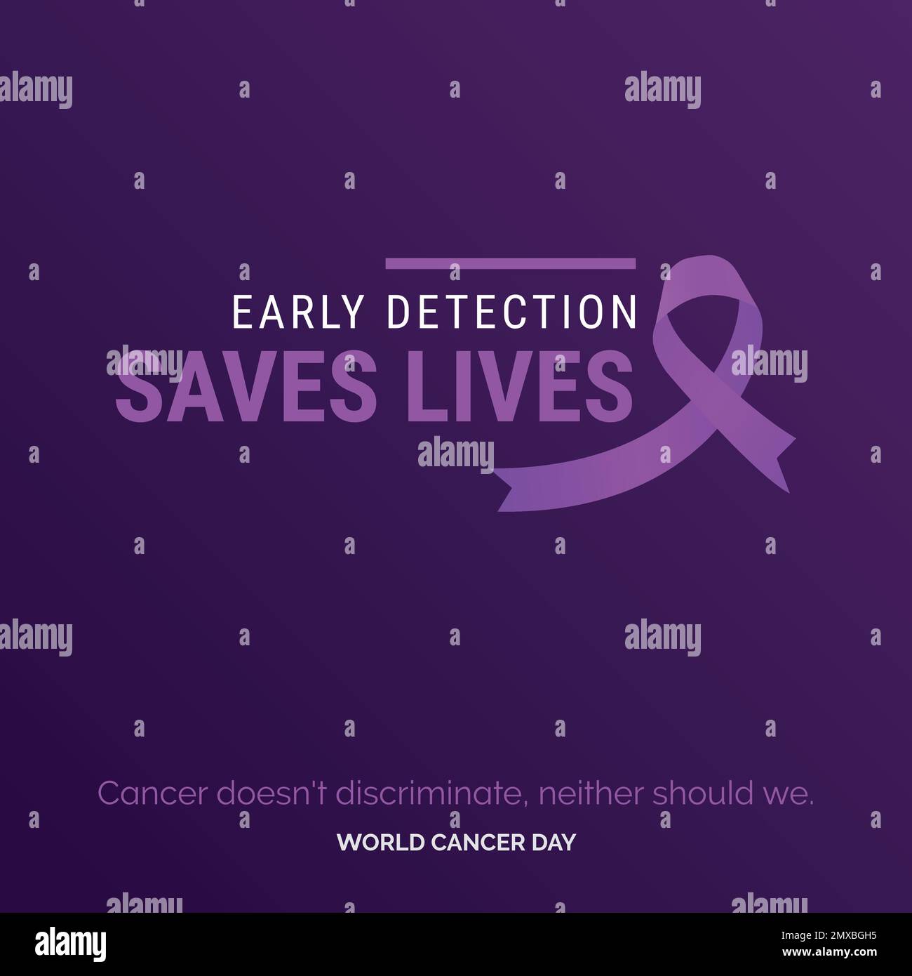 Early Detection Saves Lives Ribbon Typography. Cancer doesn't